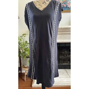 Pure Jill Embroidered Cap Sleeve Dress Women's Boho‎ Shift Beach Women's Size S